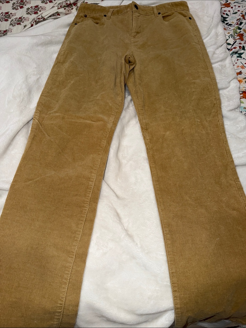 Talbots Wide-Leg Corduroy Jeans in Camel Brown
